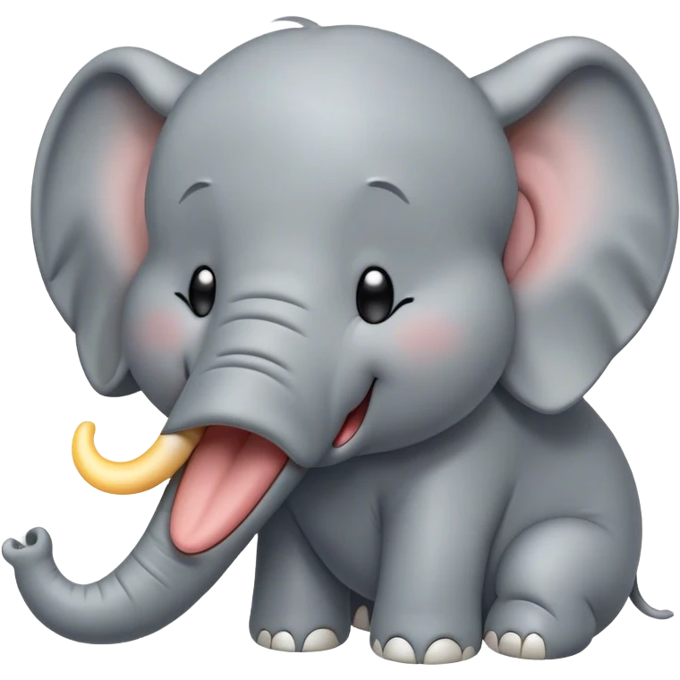 Cinematic Cute Yawning Elephant Portrait Emoji, Head tilted slightly with a dramatic, wide-open yawn, showcasing a soft, wrinkled gray hide with gently drooping ears and large, sleepy eyes, Simplified yet irresistibly adorable features, highly detailed, glowing with a soft, cozy glow, high shine, relaxed yet expressive, stylized with a touch of tender whimsy, bright and endearing, soft glowing outline, capturing the essence of a drowsy yet affectionate elephant, so drowsy it feels like it could stretch out of the screen and curl up for a nap! emoji