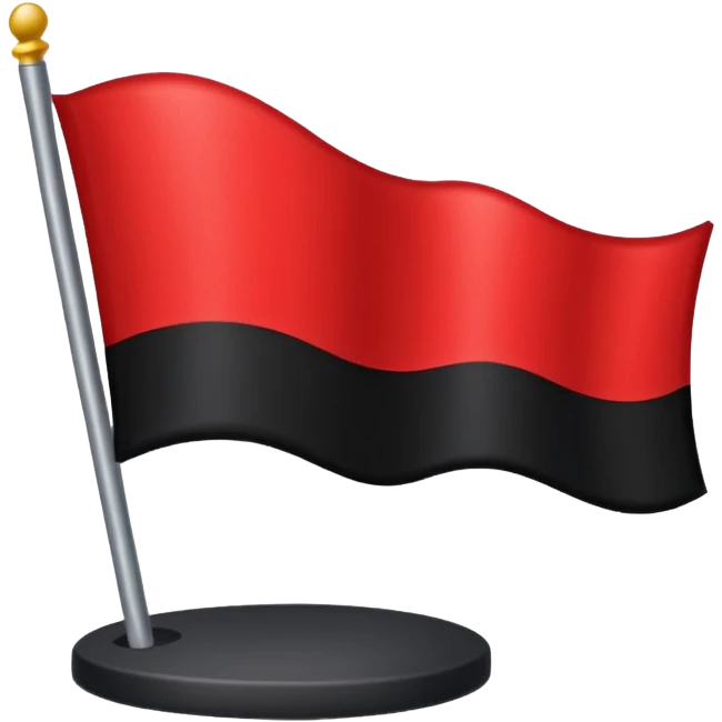 Flag top black bottom half red emoji