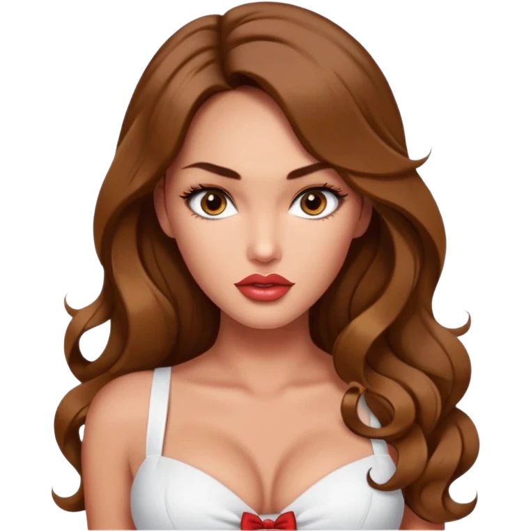 Megan fox, fashion model Beautiful woman model adult   large breasts  with monolid narrow eyes tan skin, full cupids bow lips  long curled light brown hair model white  top gorgeous  emoji