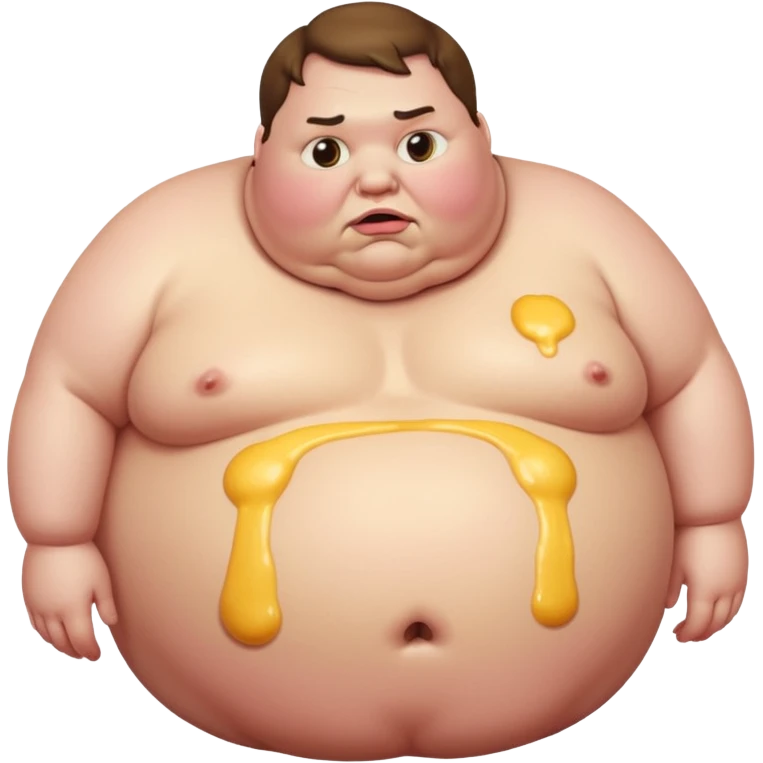 Super fat dude dying of super duper fat slobber knobs emoji