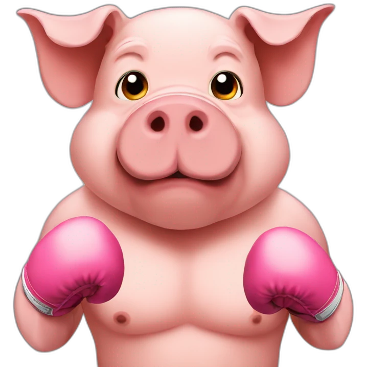 Pig that is a professional boxer emoji
