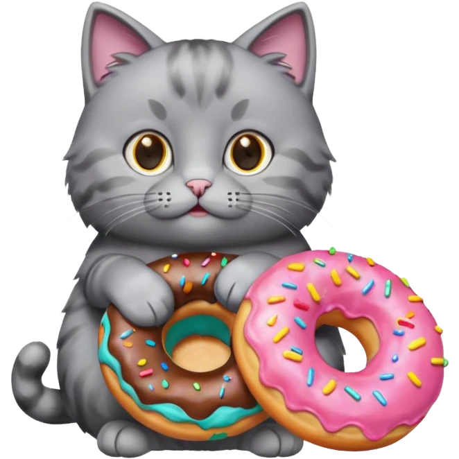 cat grey donut emoji