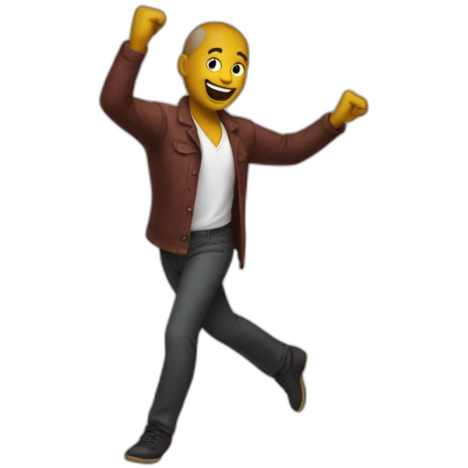 Man dancing the griddy emoji