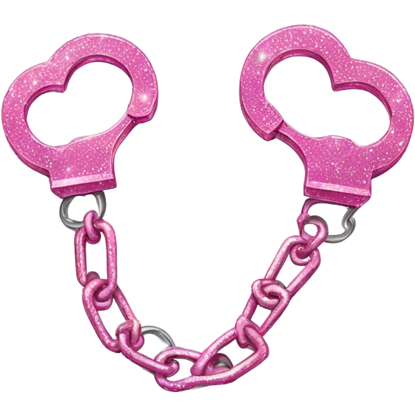 Pink handcuffs with glitter  emoji