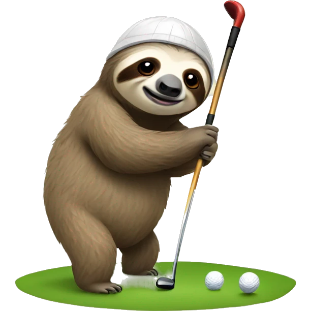 Sloth golfing emoji