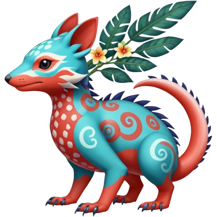  exotic tropical ornate Asian painted cyber-Sleuth-Loyd-Garmaddon-Litten-Linoone-Noibat-Fakémon-Pokémon-Vernid-creature emoji