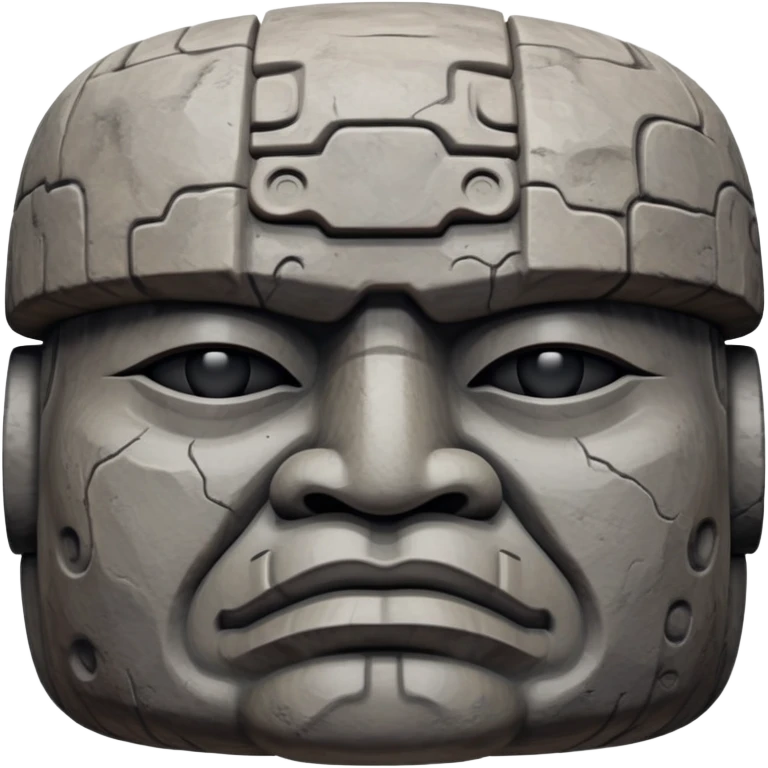 Olmec colossal stone head emoji