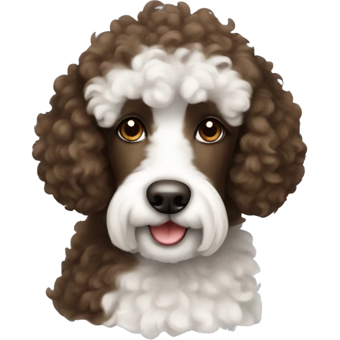 Brown and white tuxedo poodle emoji