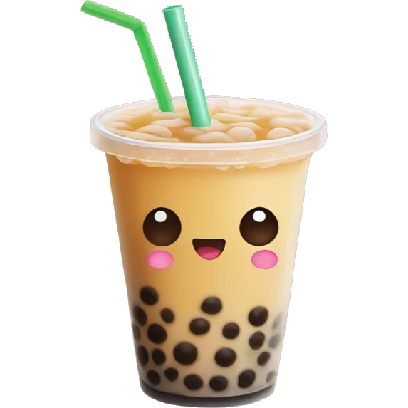 Bubble tea with straw emoji