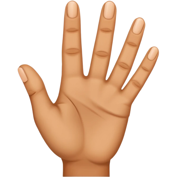 Mano con 3 dedos levantados emoji