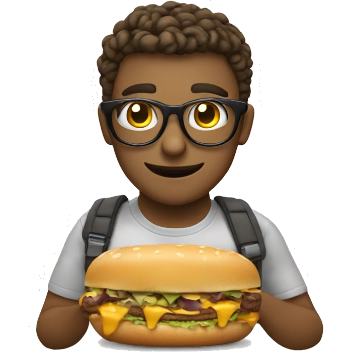 Emoji con lentes comiendo una berenjena  emoji