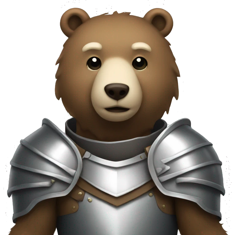 bear with silver knight armor  emoji