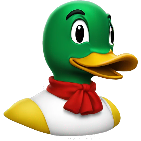 Oregon duck mascot with red ha emoji