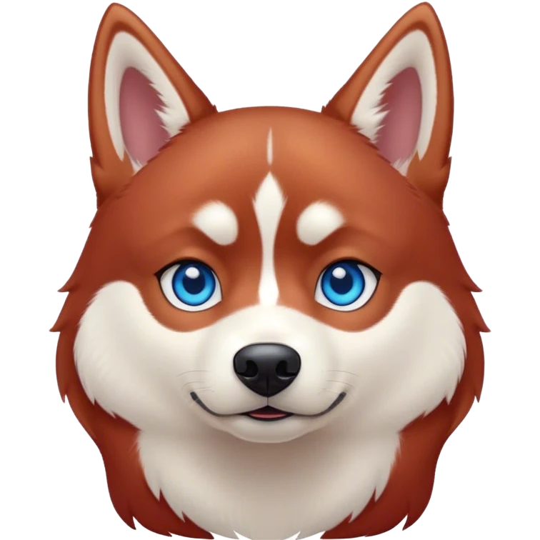 cute, disney-style red siberian husky with blue eyes emoji