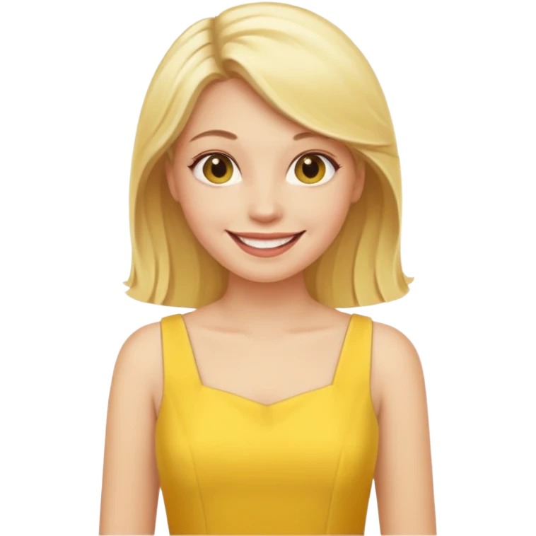 blonde woman with yellow dress emoji