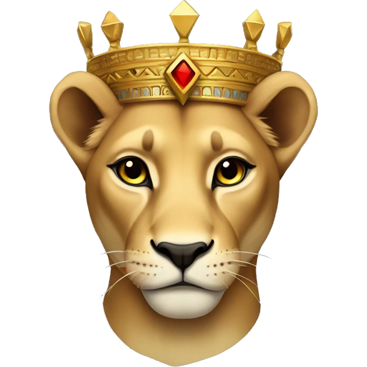 Lioness with a crown Egyptian theme emoji