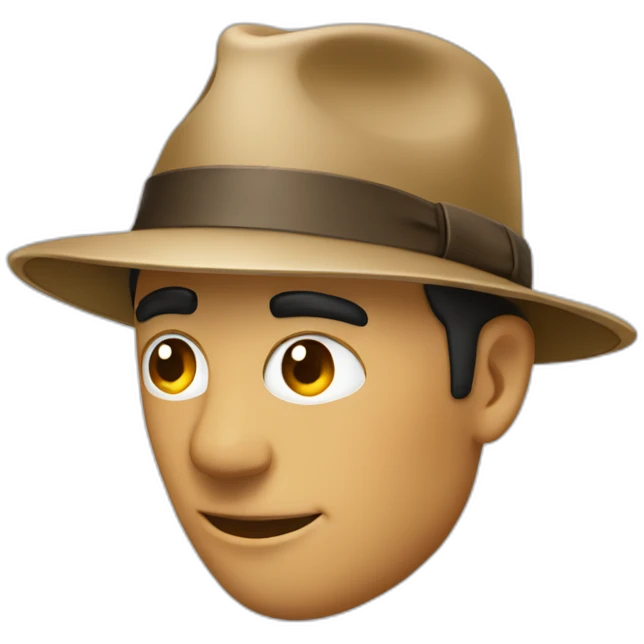 A fedora with safari flaps emoji