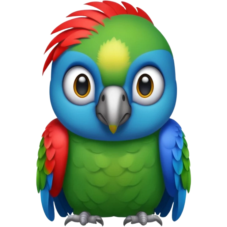 Flying parrot with a frontal view emoji