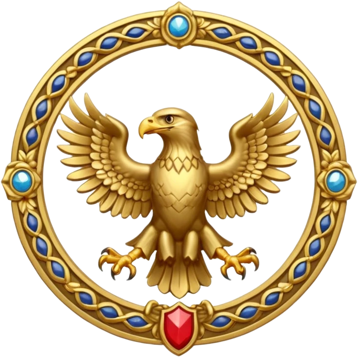 Bicephalous Eagle crest / brosch in a cirkel emoji