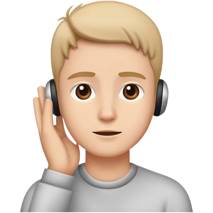 listening with hand to ear emoji