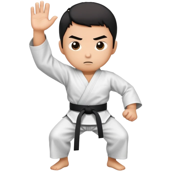 karate person wearing a black belt emoji