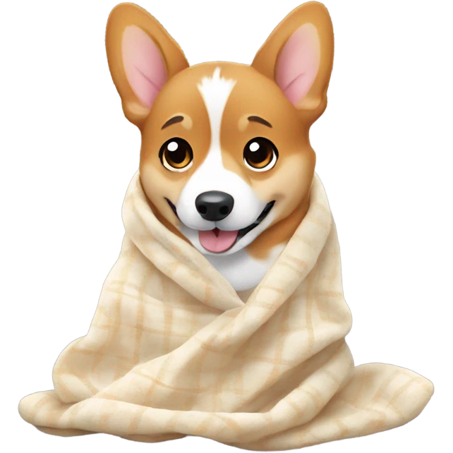 Cute Corgi in a blanket  emoji