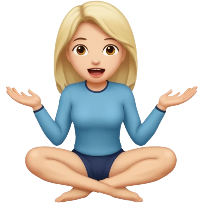 Woman kneeling with mouth open  emoji