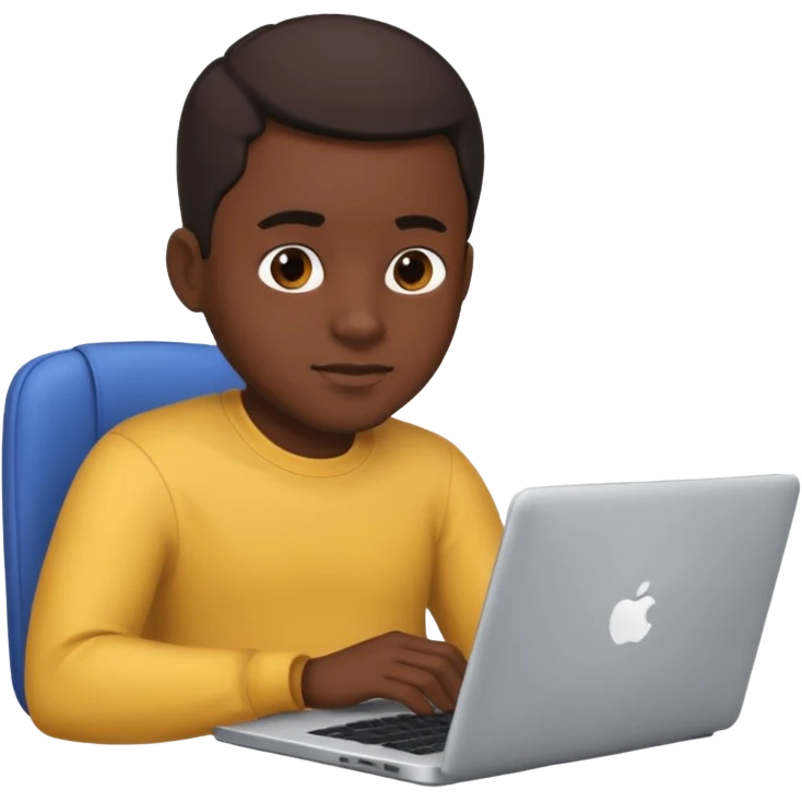 its a black colored man sitting working on a laptop with no face or anything emoji