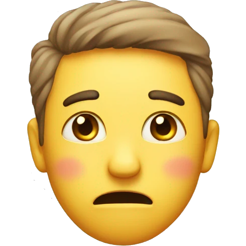 face blushing but anxious  emoji