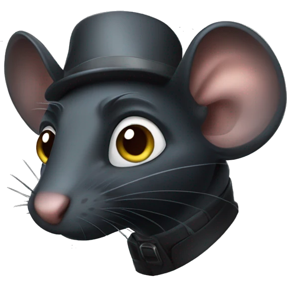 a black rat as a spy emoji