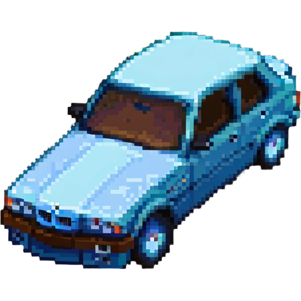 blocky Minecraft BMW car emoji