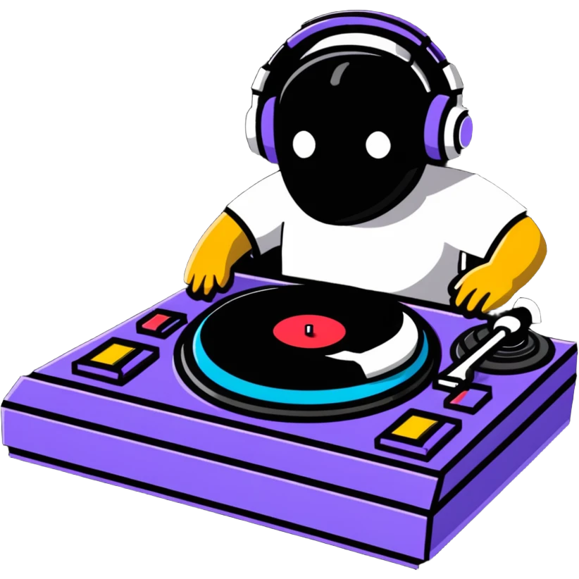 DJ mixing beats on turntables emoji