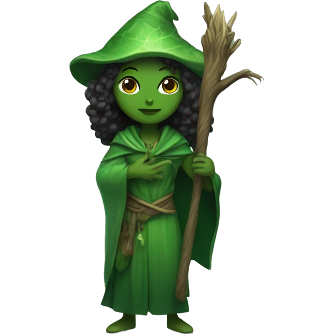 Forest sorceress in green emoji