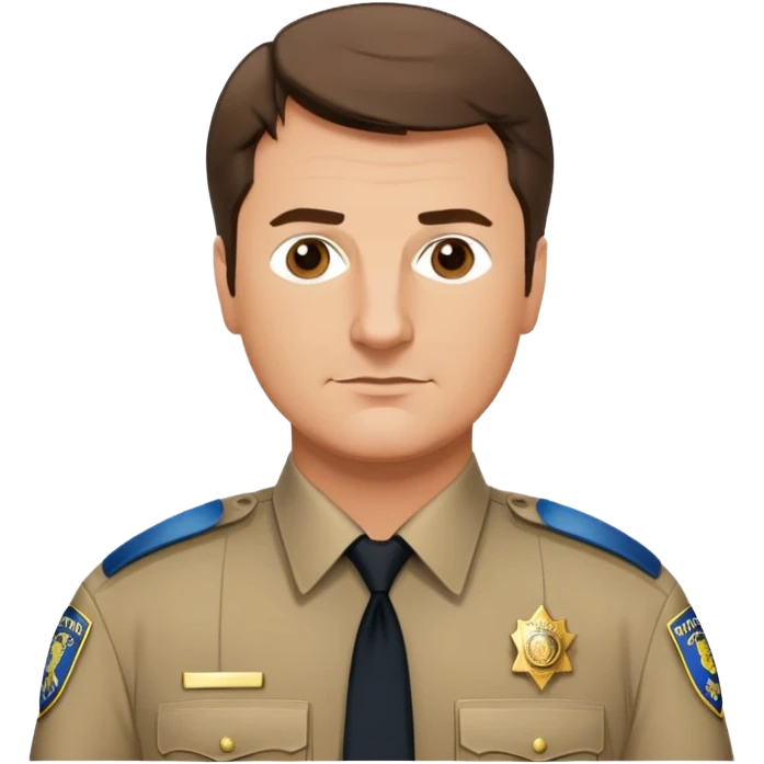 Nathan Fillion as John Nolan from The Rookie, police officer with short hair and uniform emoji