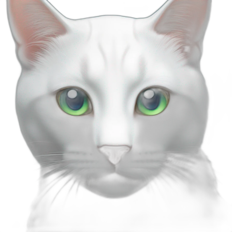White cat right eye green andleft eye blue emoji