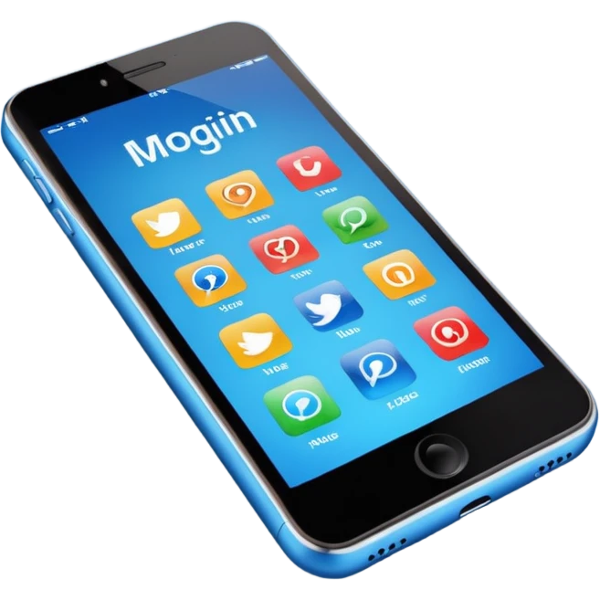 Ads on phone blue colors social media emoji