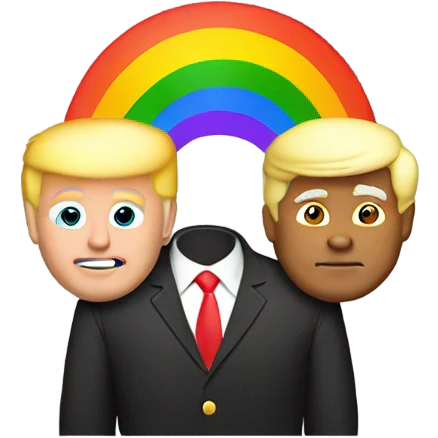 Trump with rainbow gay emoji