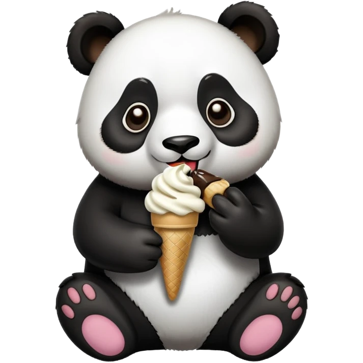 Panda eating ice cream emoji
