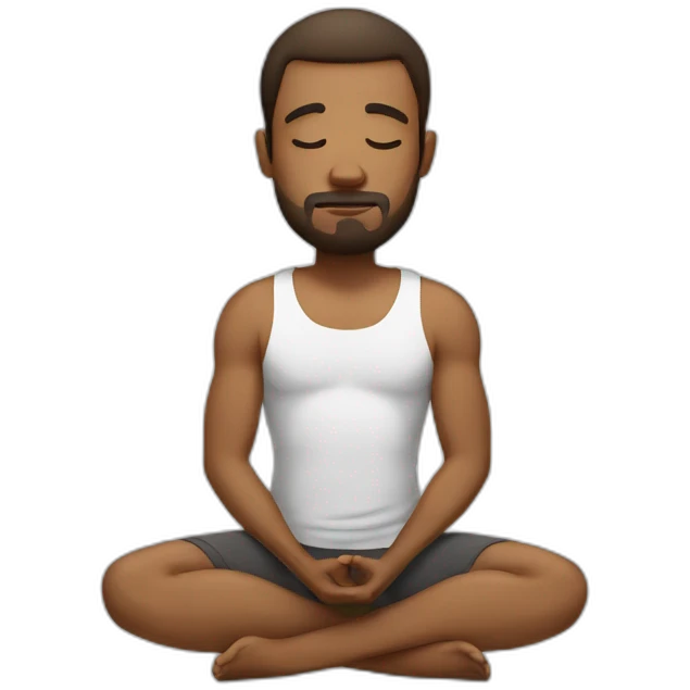 tired man yoga white emoji