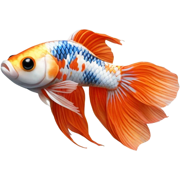 Koi betta fish: short fins emoji