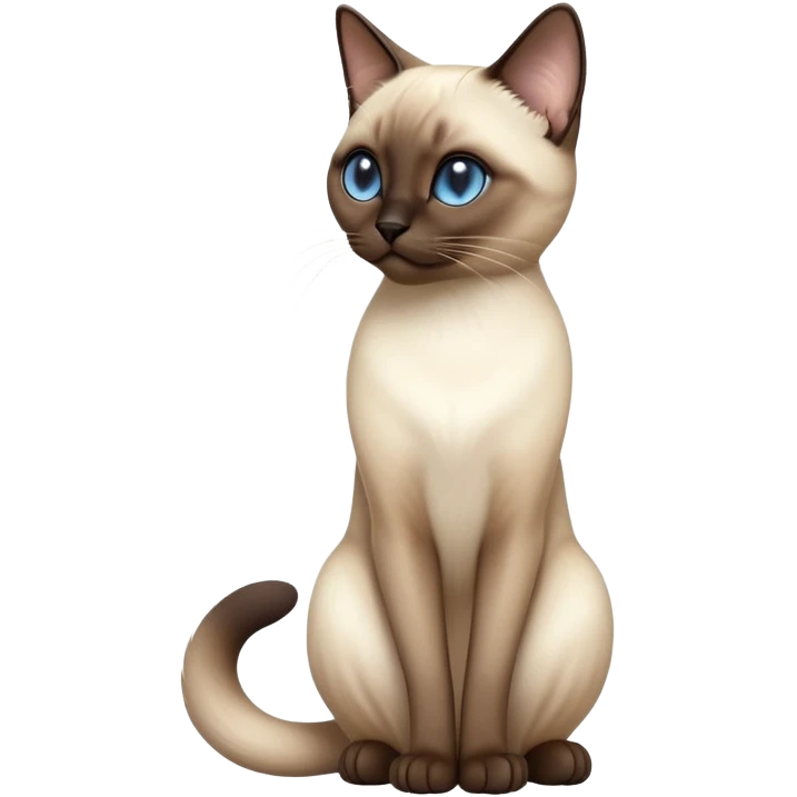 cinematic-[siamese cat]-realistic-full-body-sitting-emoji,-tail-curled-playfully-around-its-paws,-head-tilted-dramatically,-sleek-[siamese]-fur,-simplified-yet-realistic-focused-features,-highly-detailed,-glowing-with-an-almost-sarcastic-glow emoji