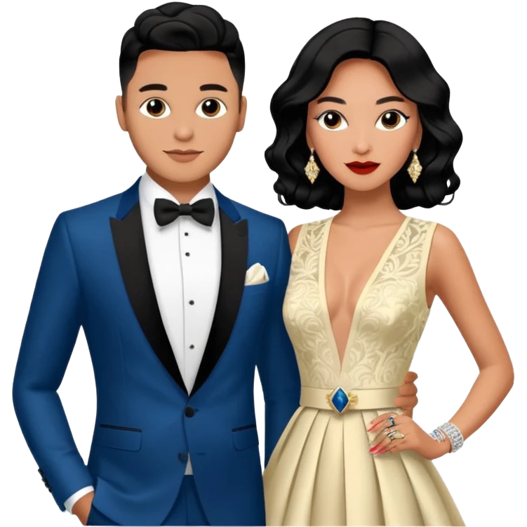 Jet Set Josh King Madrid and Tefi Valenzuela, Peruvian ex novia de millionario de digital, mingling at exclusive luxury fashion gala. emoji