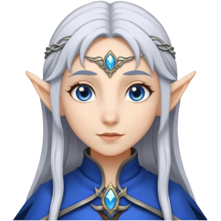 Frieren the female elf mage with silver hair emoji