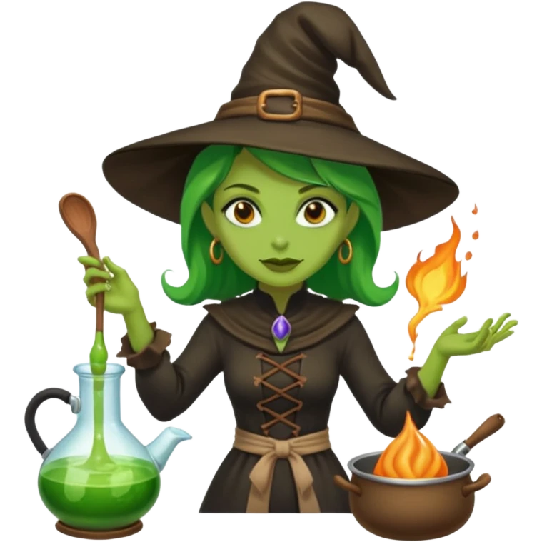 green witch cooking potion emoji