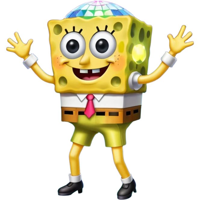 spongebob squarepants on a disco emoji