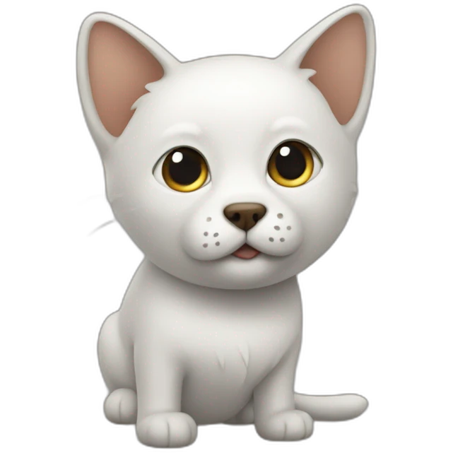 Un chat sur un chien emoji