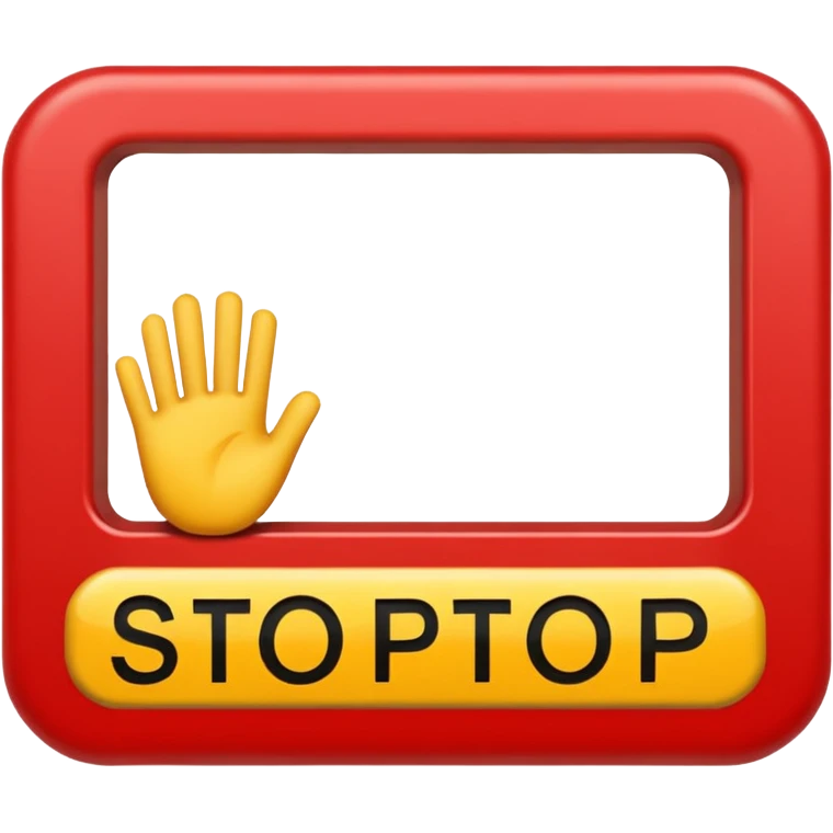 kırmızı zeminli beyaz renkle stop yazılı levha emoji