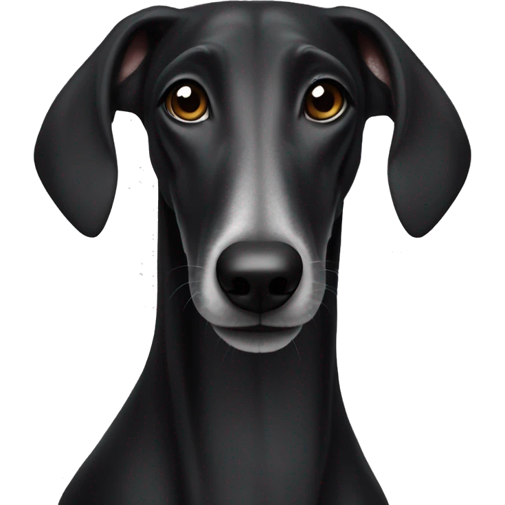 Black galgo with weite snoot emoji
