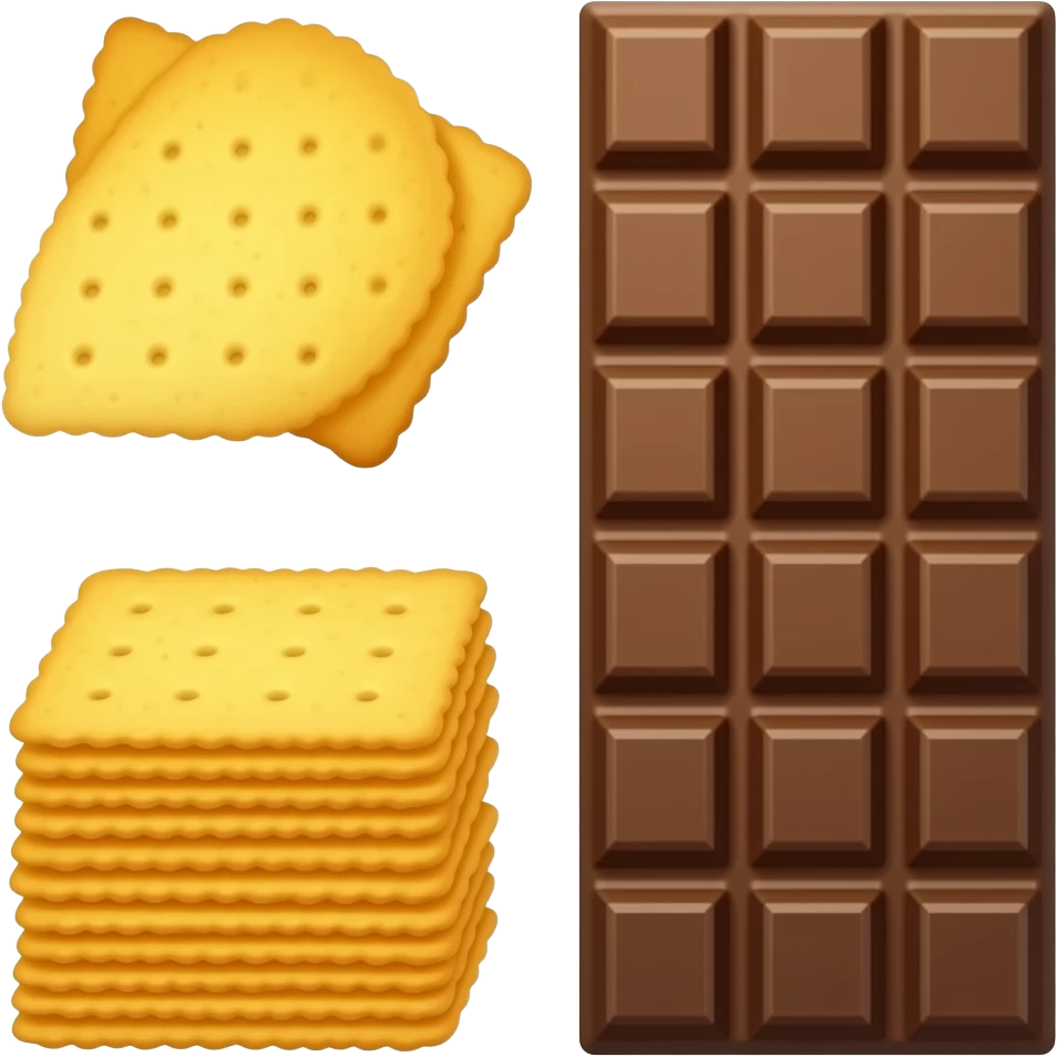vector flat chips, crackers, chocolate together emoji