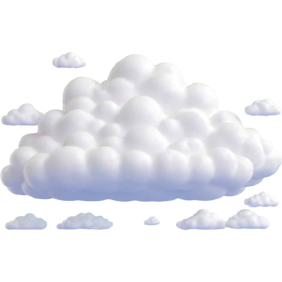 cloudy sky with fluffy clouds and blue background emoji